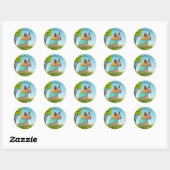 Cute French Bulldog Round Sticker (Vel)