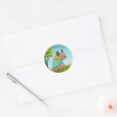 Cute French Bulldog Round Sticker (Envelop)