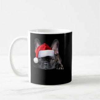 Cute French Bulldog Santa Hat Frenchie Afbeelding Koffiemok