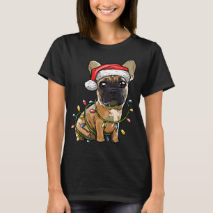 Cute French Bulldog Santa Kerstboom Lampm Xm T-shirt