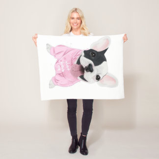 Cute French Bulldog Stuck | Gewoon van mij houden Fleece Deken