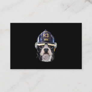 Cute French Bulldog Wearing Firefighter Helmet Visitekaartje