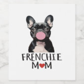 Cute French bulldog Wijn Etiket (Enkel label)