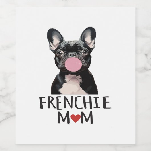 Cute French bulldog Wijn Etiket (Enkel label)