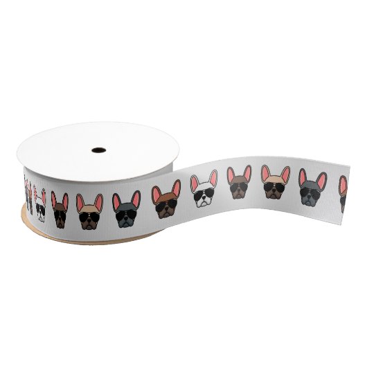 Cute French Bulldogs | Frenchie Pattern Grosgrain  Lint (Spoel)