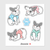 Cute French Bulldogs Sticker (Vel)