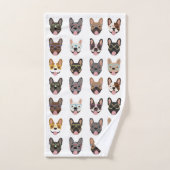Cute French Bulldogs Wearing Glasses Bad Handdoek (Handdoek)