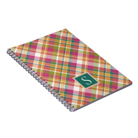 Cute French  Stripe Pset Gingham Pattern Notitieboek (Rechterzijde)