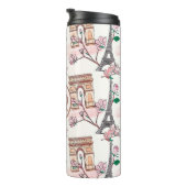 Cute French Theme Monogram | Franse landmerken Thermosbeker (Geroteerd rechts)