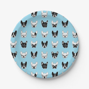 Cute Frenchies Doggie Family Collage Papieren Bordje