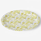Cute Fresh Summer Lemon Citrus Doodle Yellow Papieren Bordje (Gekanteld)