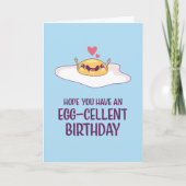 Cute Fried Egg Pun Egg cellent Funny Birthday Kaart (Voorkant)