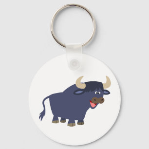 Cute Friendly Cartoon Bull Sleutelhanger