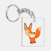 Cute Friendly Cartoon Fox AcrylSleutelhanger Sleutelhanger (Voorkant Links)