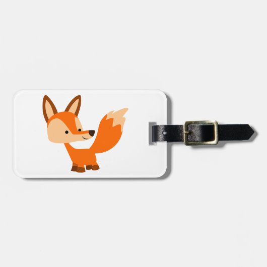 Cute Friendly Cartoon Fox Bagagelabel (Voorkant horizontaal)