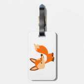 Cute Friendly Cartoon Fox Bagagelabel (Achterkant verticaal)