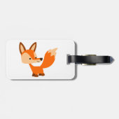 Cute Friendly Cartoon Fox Bagagelabel (Achterkant horizontaal)
