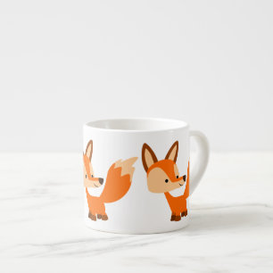 Cute Friendly Cartoon Fox Espresso Mok