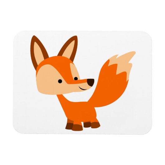 Cute Friendly Cartoon Fox Flexible Magnet Magneet (Horizontaal)