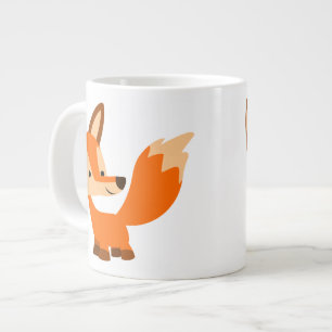Cute Friendly Cartoon Fox Jumbo Mok