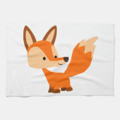 Cute Friendly Cartoon Fox Kitchen Towel Theedoek (Horizontaal)