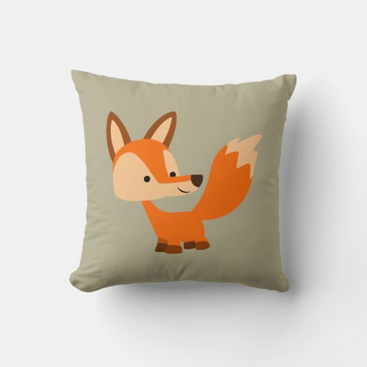 Cute Friendly Cartoon Fox Pillow Kussen (Voorkant)