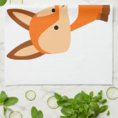 Cute Friendly Cartoon Fox Serviette de cuisine (Plié)
