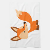 Cute Friendly Cartoon Fox Serviette de cuisine (Vertical)