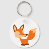 Cute Friendly Cartoon Fox Sleutelhanger (Voorkant)