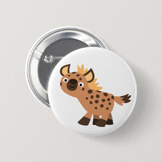 Cute Friendly Cartoon Hyena Ronde Button 5,7 Cm (Voorkant /achterkant)