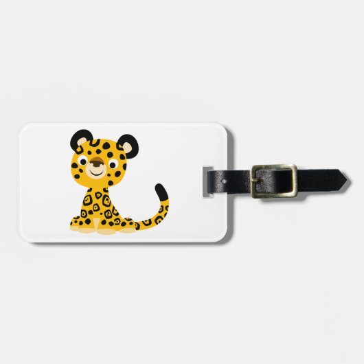Cute Friendly Cartoon Jaguar Bagagelabel (Voorkant horizontaal)