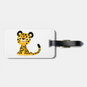 Cute Friendly Cartoon Jaguar Bagagelabel (Achterkant horizontaal)