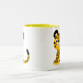 Cute Friendly Cartoon Jaguar Tweekleurige Koffiemok (Center)