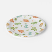 Cute Friendly Dinosaurs Party T-Rex Brontosaurus Papieren Bordje (Gekanteld)