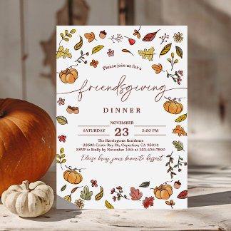 Cute Friendsgiving Thanksgiving Kaart