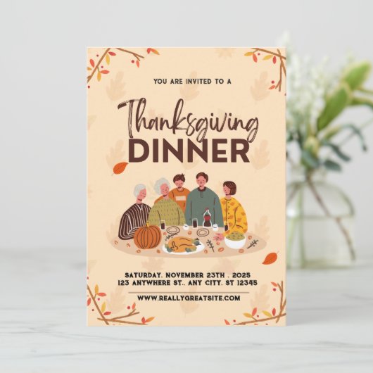 Cute Friendsgiving Thanksgiving Kaart (Staand voorkant)