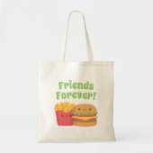 Cute Fries and Burger, Friends Forever canvas tas (Voorkant)