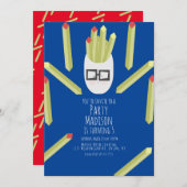 Cute Fries Restaurant Anniversaire Fête Invitation (Devant / Derrière)