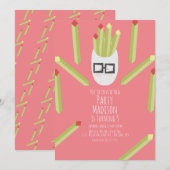 Cute Fries Restaurant Anniversaire Fête Invitation (Devant / Derrière)