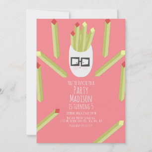 Cute Fries Restaurant Anniversaire Fête Invitation
