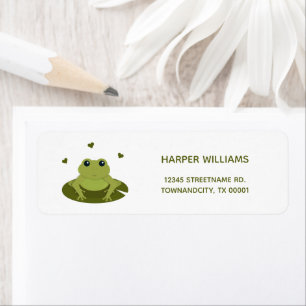 Cute Frog Animal Kinder Return Address Etiket
