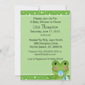 Cute Frog Baby shower Invitation Kaart (Achterkant)