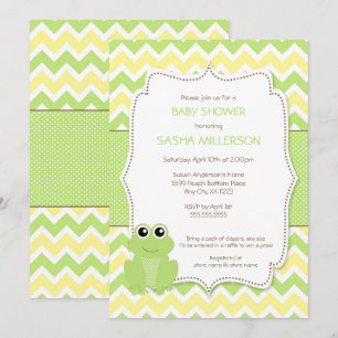 Cute Frog baby shower-uitnodiging, neutraal geslac Kaart
