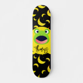 Cute Frog Banana Pattern Skateboard (Voorkant)