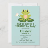 Cute Frog Birthday Invitation (Devant)