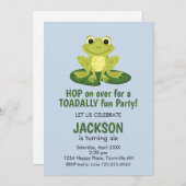 Cute Frog Birthday Invitation (Devant / Derrière)