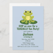 Cute Frog Birthday Invitation (Devant / Derrière)