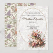 Cute Frog Birthday Invitation for Nature Lover (Devant / Derrière)
