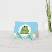 Cute Frog Blue Green Pset Personal Note Cards Bedankkaart (Voorkant)