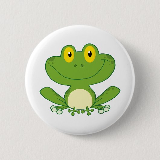 Cute Frog Cartoon Character Ronde Button 5,7 Cm (Voorkant)